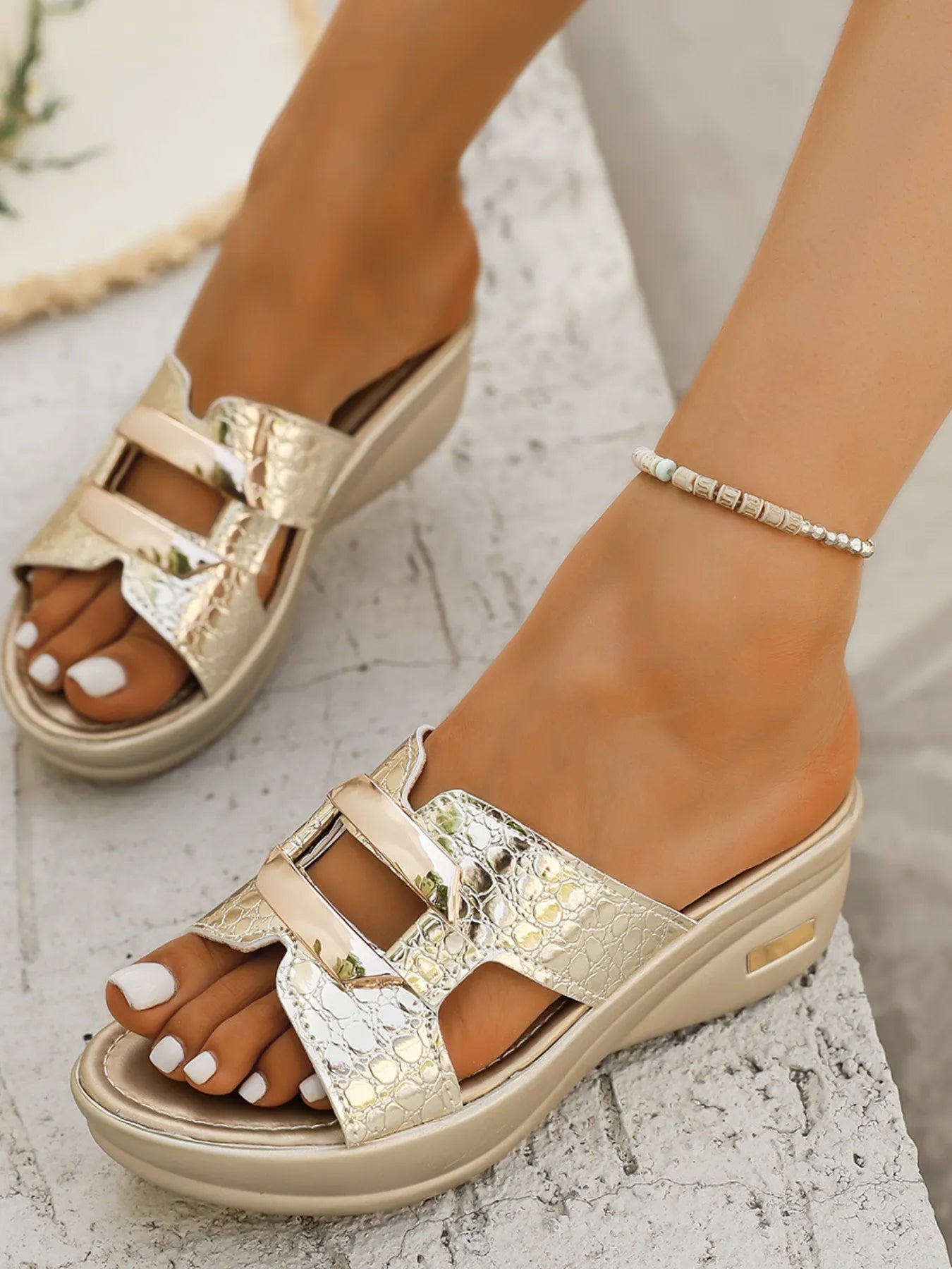 Open Toe Platform Wedge Sandals