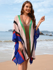 Openwork Color Block Plunge Cover-Up.