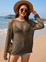 Openwork Dropped Shoulder Cover Up.