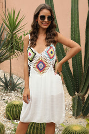Openwork Sleeveless Embroidery Dress.