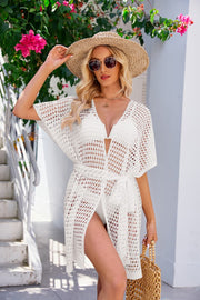 Openwork Tie Waist Cover Up.