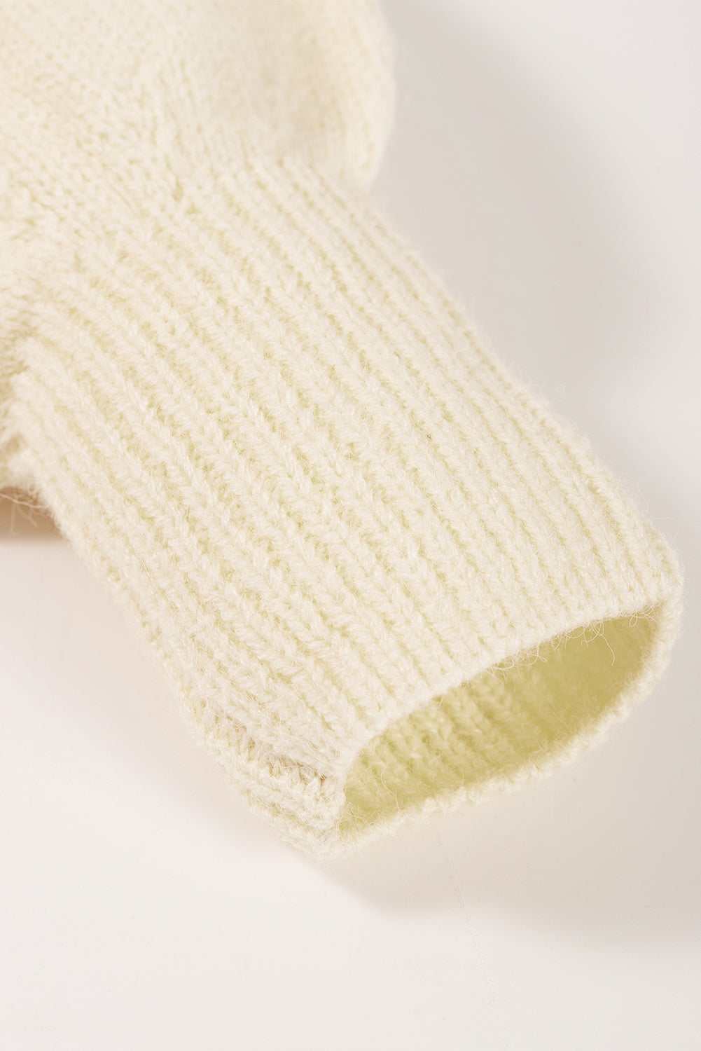 Openwork Wavy Striped Round Neck Sweater with Tied Detail.
