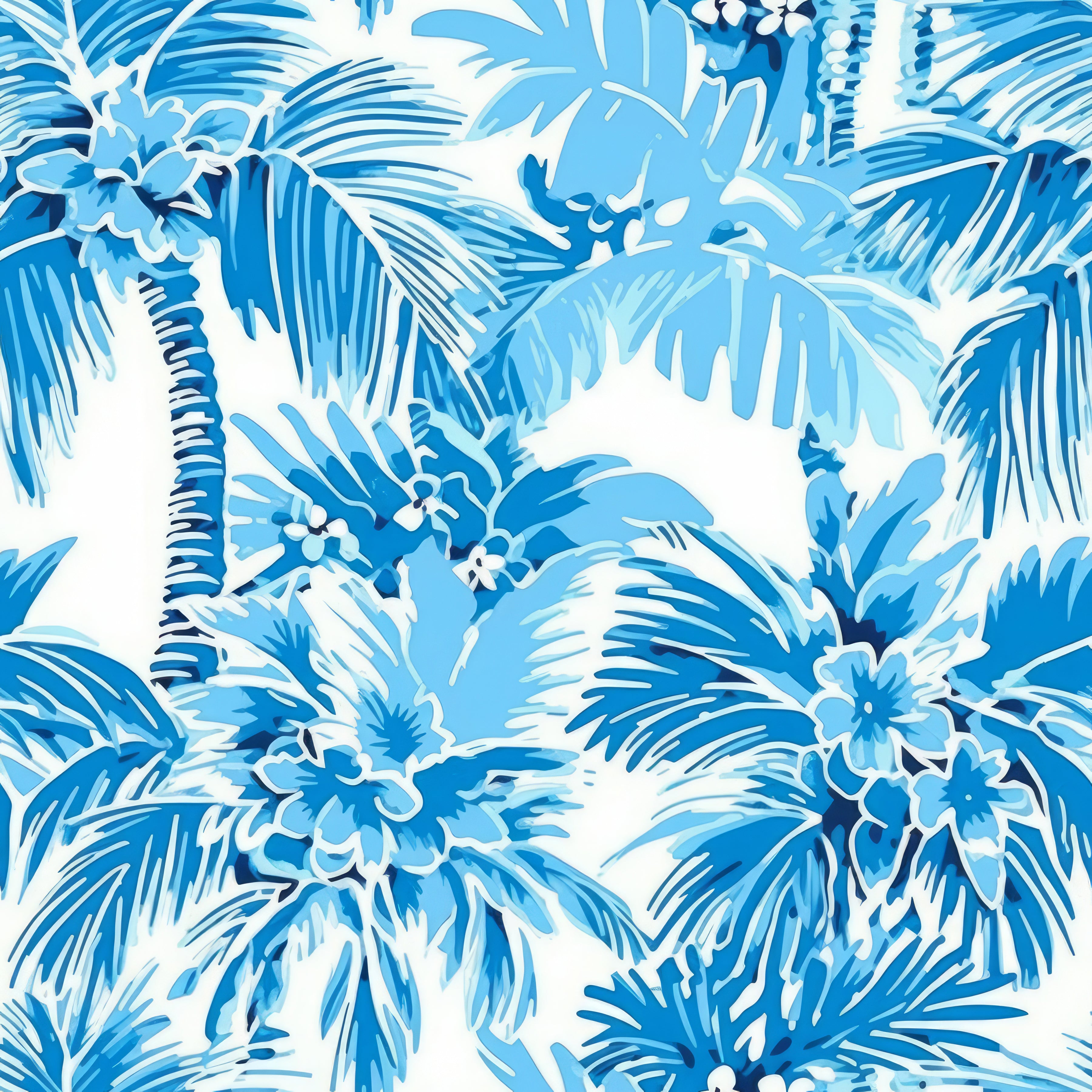 Matching Family Outfits - Blue Palm Trees I