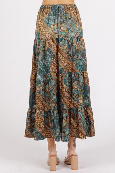 Mittoshop Paisley Patchwork Print Satin Maxi Skirt.