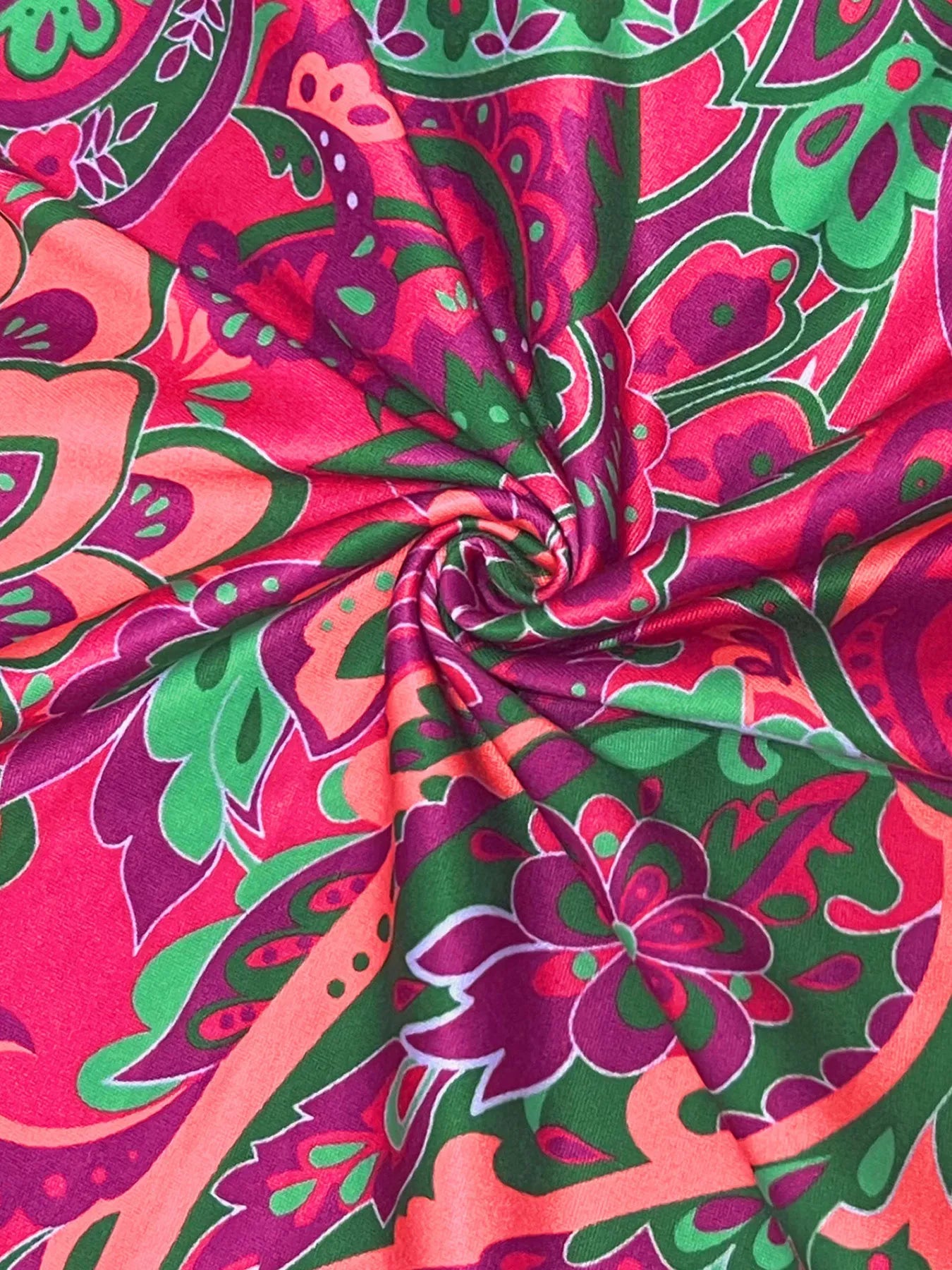Paisley Print Ruffle Sleeve Mini Dress.
