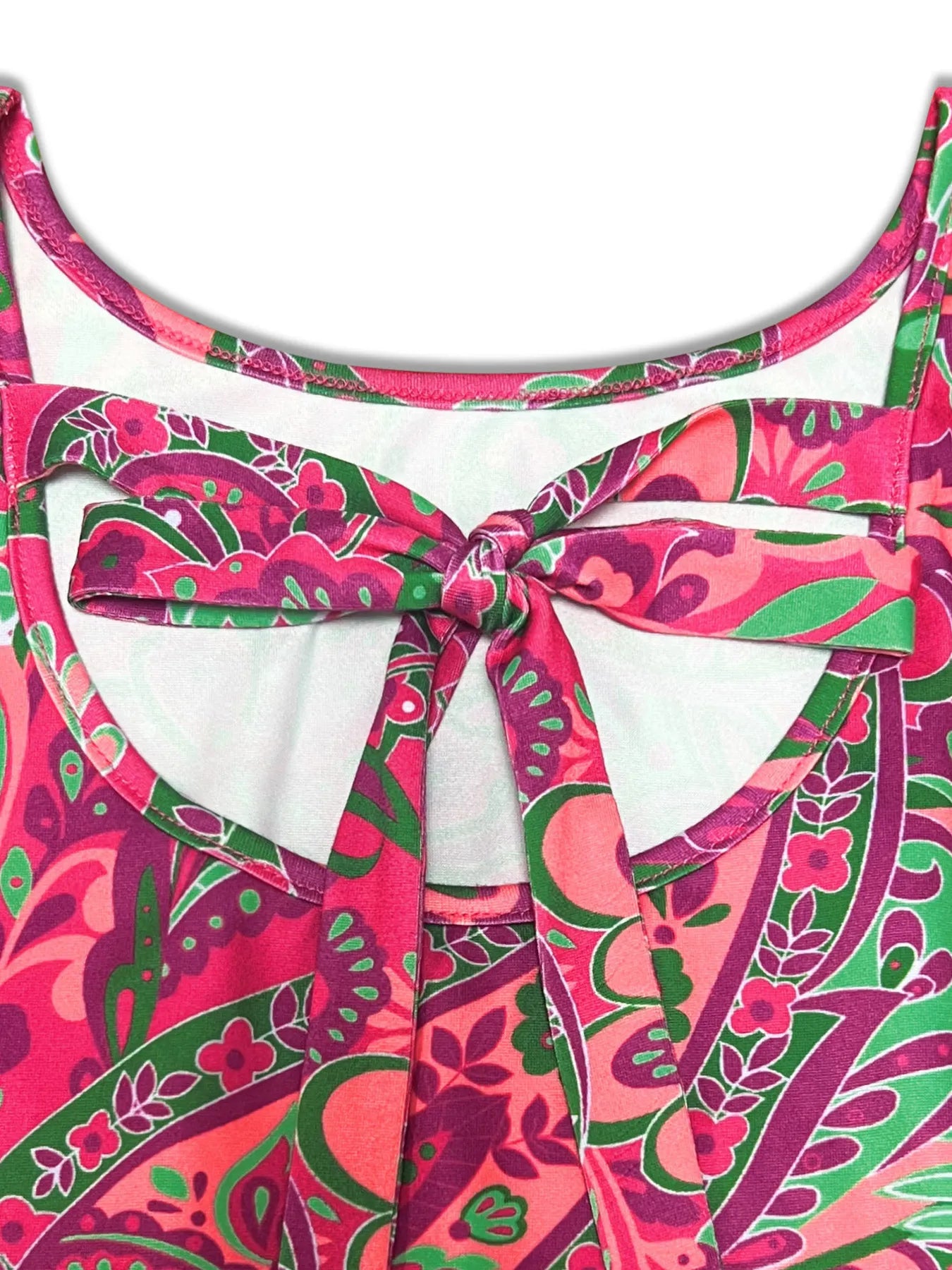 Paisley Print Ruffle Sleeve Mini Dress.