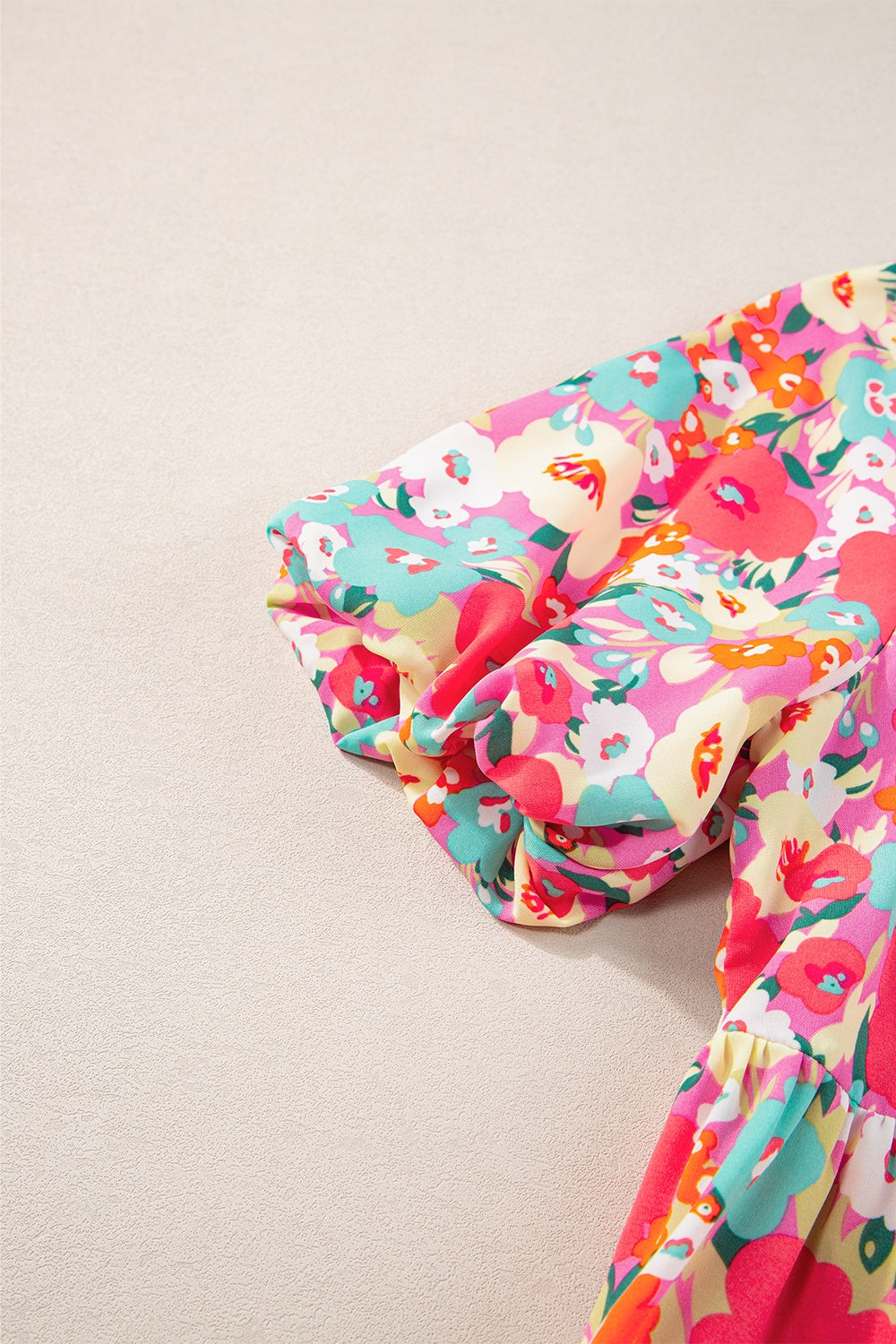 Peplum Floral V-Neck Short Sleeve Blouse.