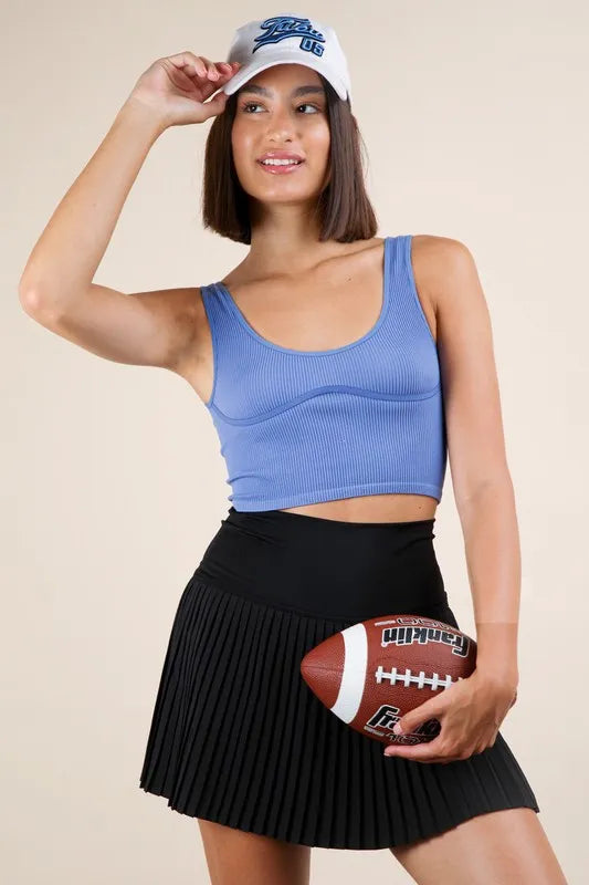 Very J Pleated Activewear Skirt with Shorts Inside.