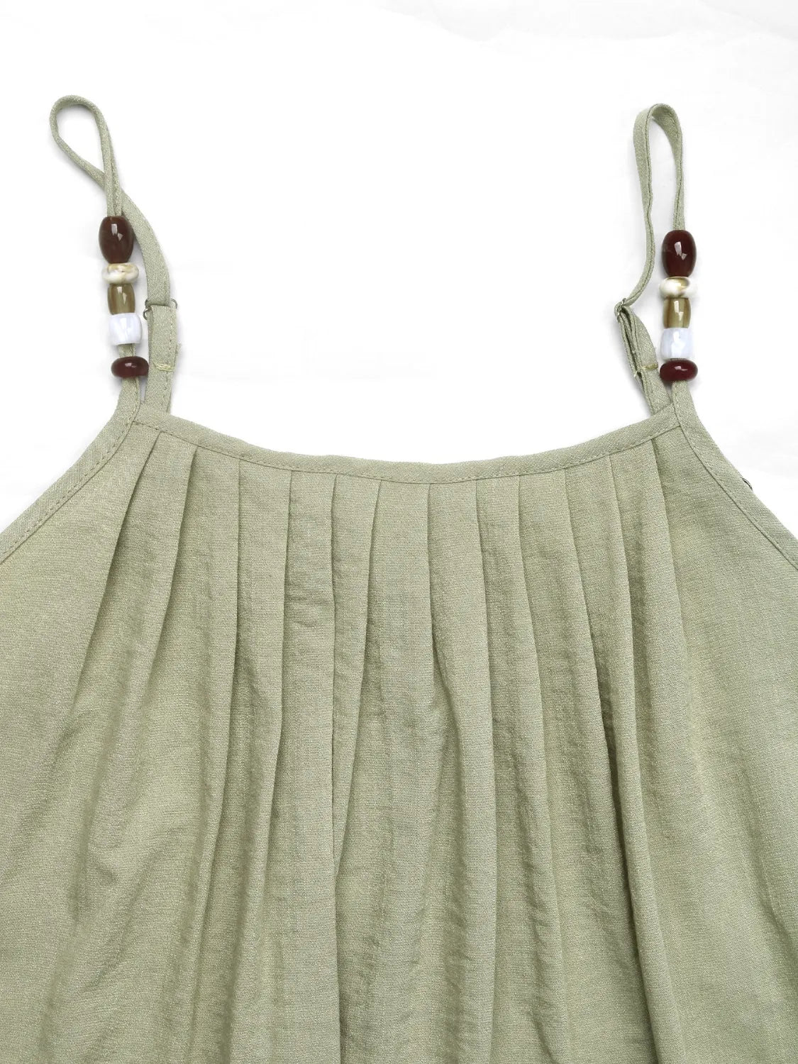 Pleated Adjustable Strap Cami Dress.