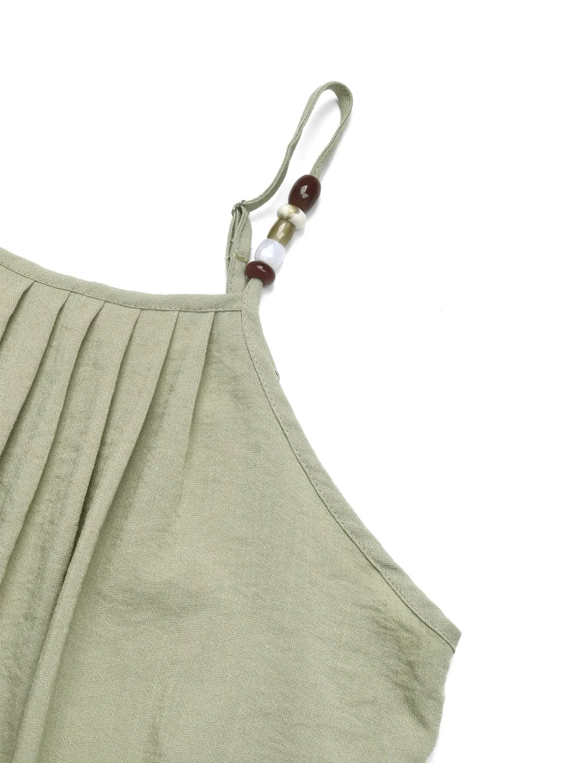 Pleated Adjustable Strap Cami Dress.