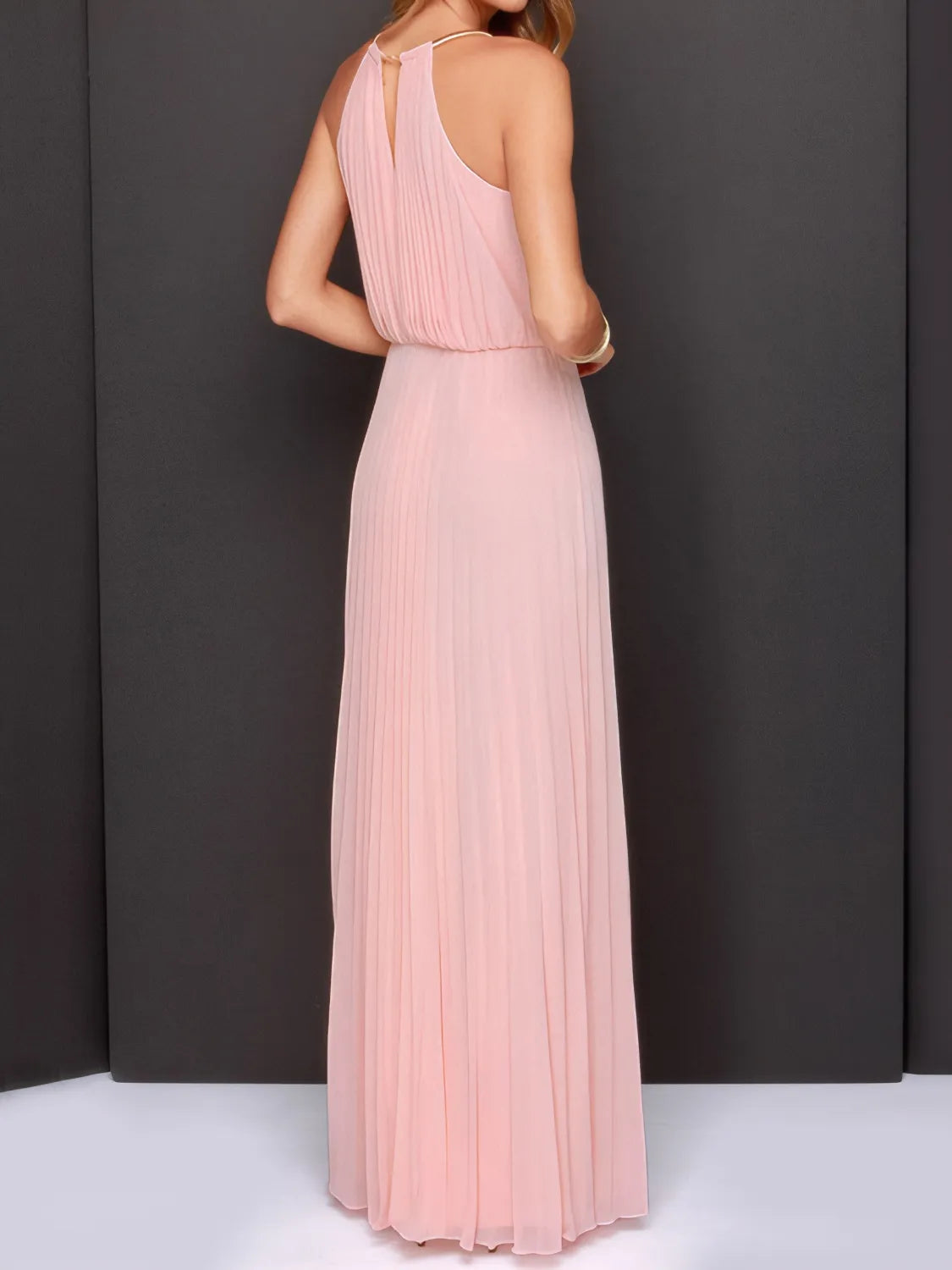 Pleated Sleeveless Maxi Cami Dress.