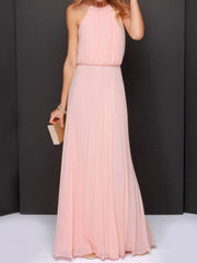 Pleated Sleeveless Maxi Cami Dress.