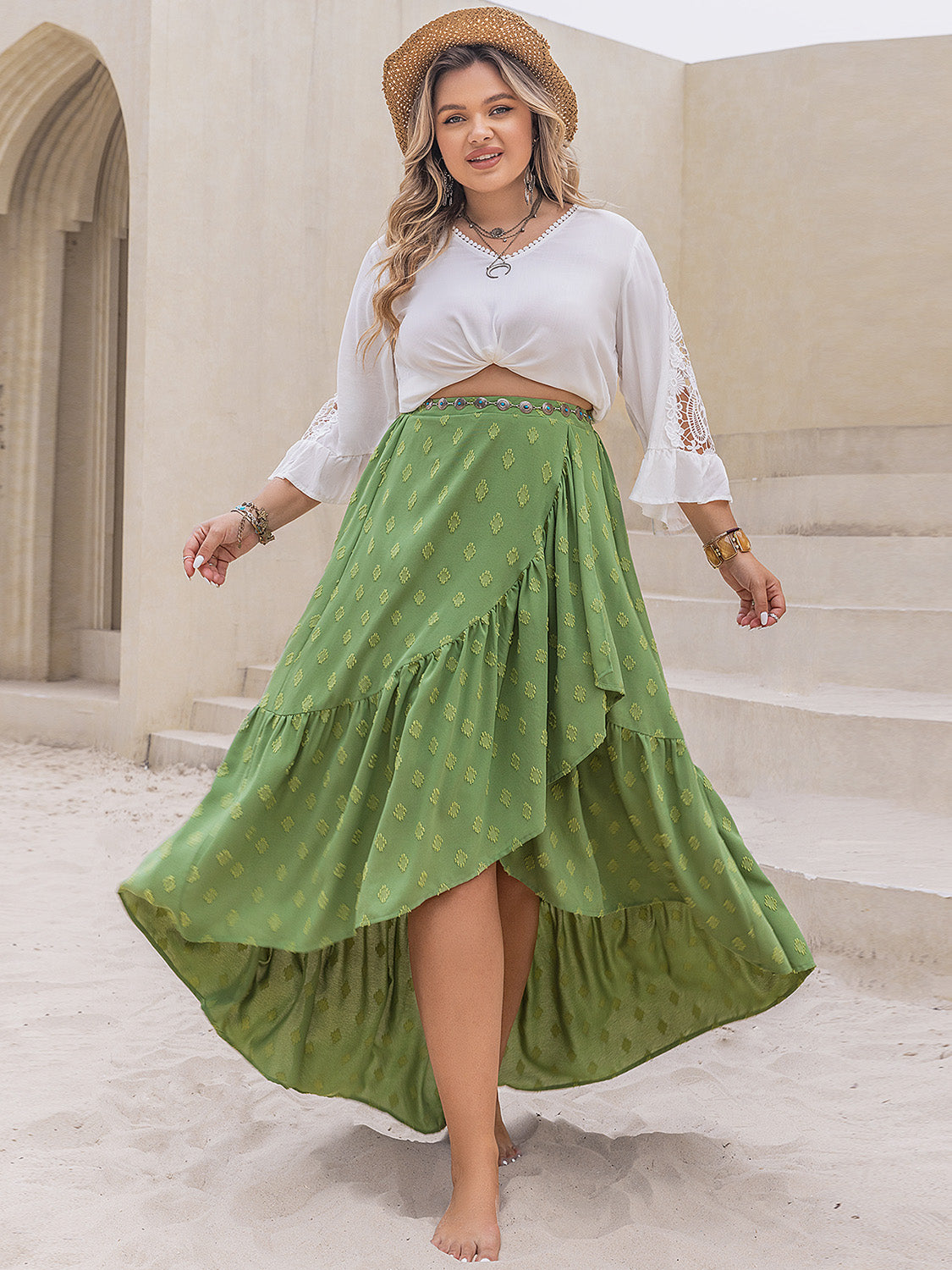 Plus Size High-Low Skirt.