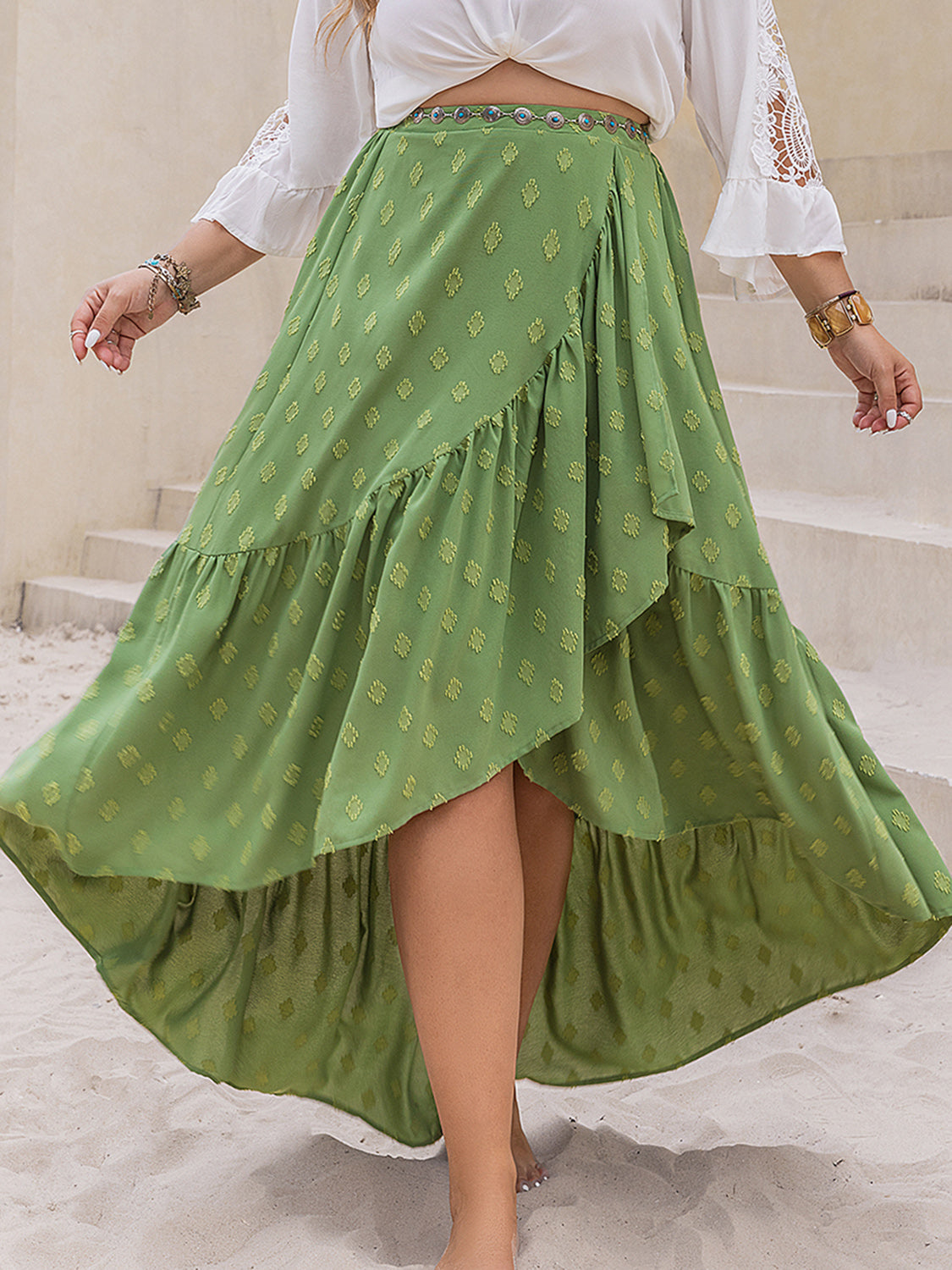 Plus Size High-Low Skirt.