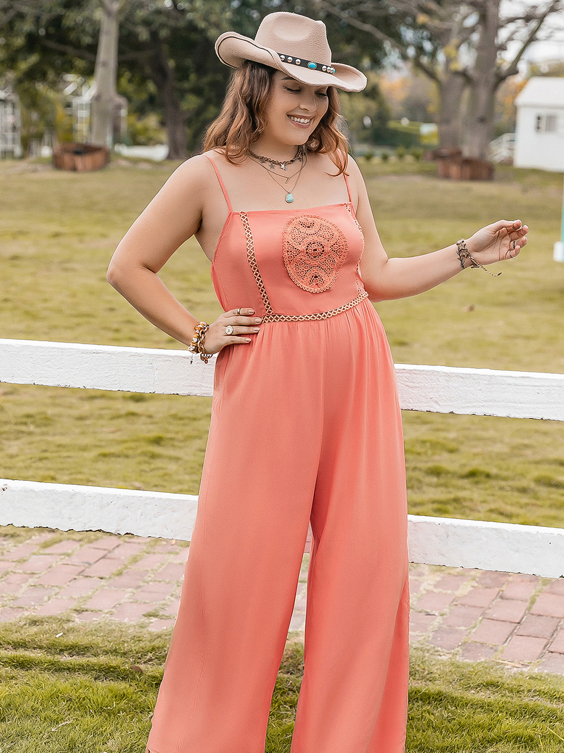 Tied Printed Tube Wide Leg Jumpsuit.