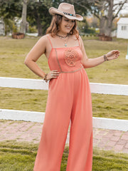 Tied Printed Tube Wide Leg Jumpsuit.