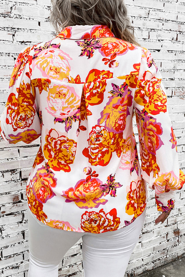 Plus Size Printed Long Sleeve Shirt.