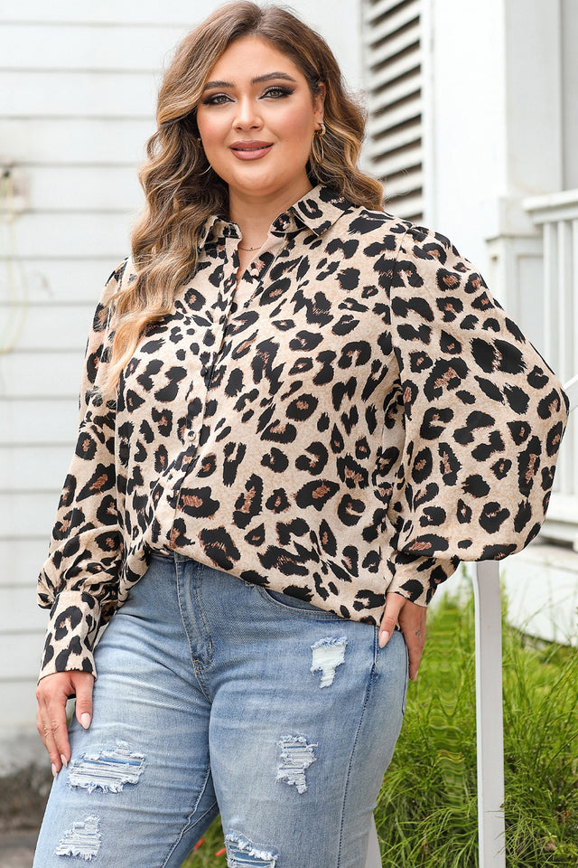 Plus Size Printed Long Sleeve Shirt.