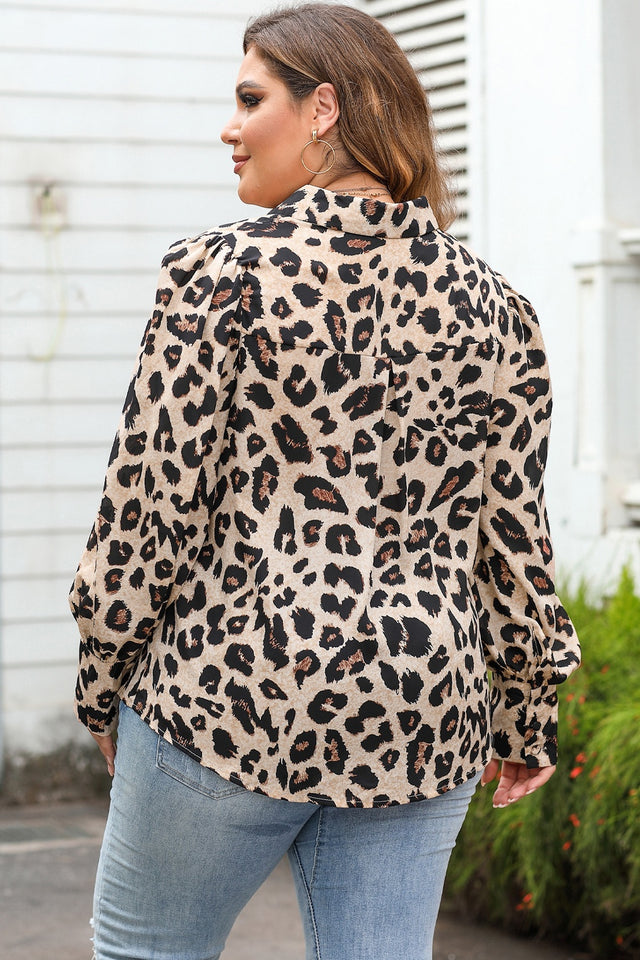 Plus Size Printed Long Sleeve Shirt.