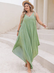 Printed Tied Flounce Sleeve Romper with Drawstring.