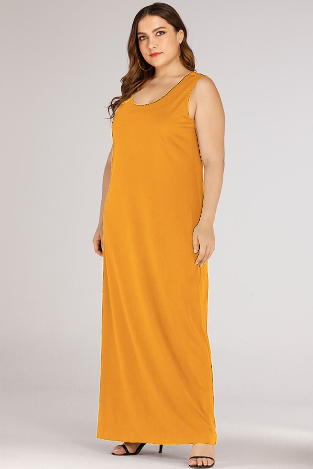 Plus Size Scoop Neck Maxi Tank Dress.