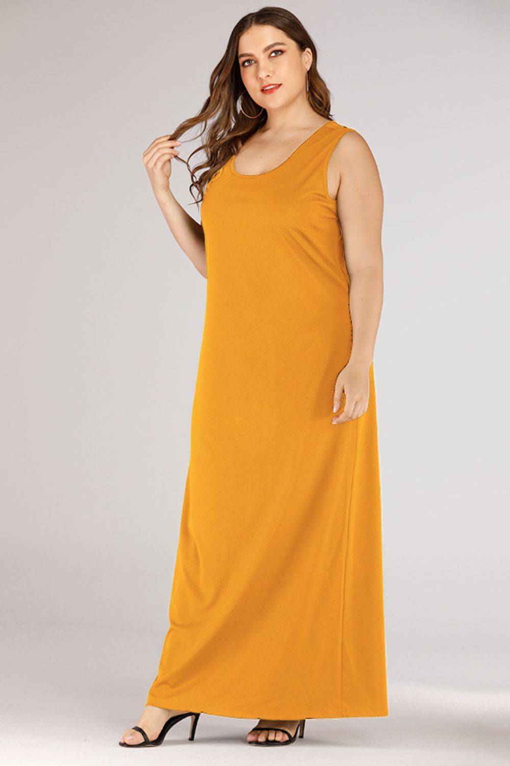 Plus Size Scoop Neck Maxi Tank Dress.