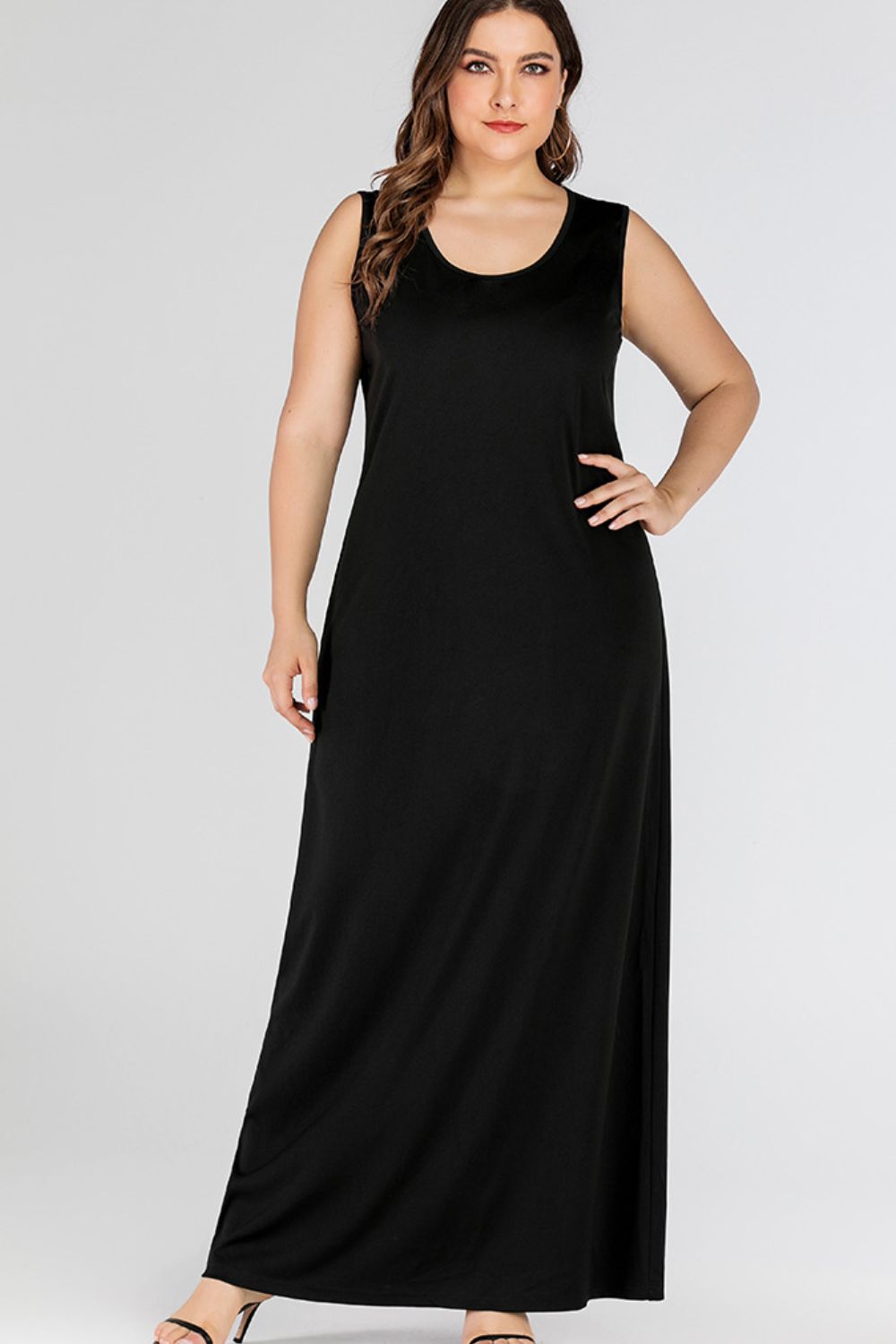 Plus Size Scoop Neck Maxi Tank Dress.