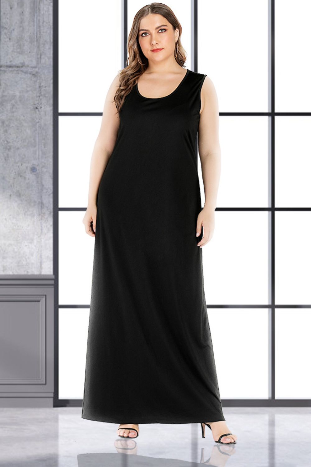 Plus Size Scoop Neck Maxi Tank Dress.