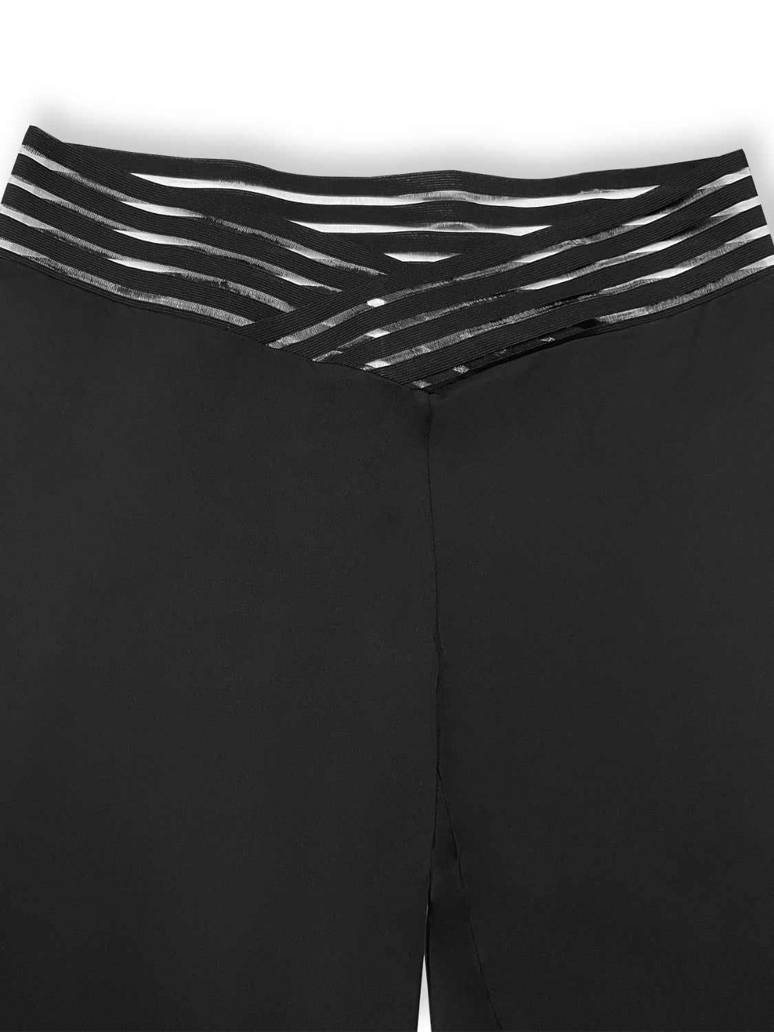 Plus size V-waistband bootcut pants, opaque.