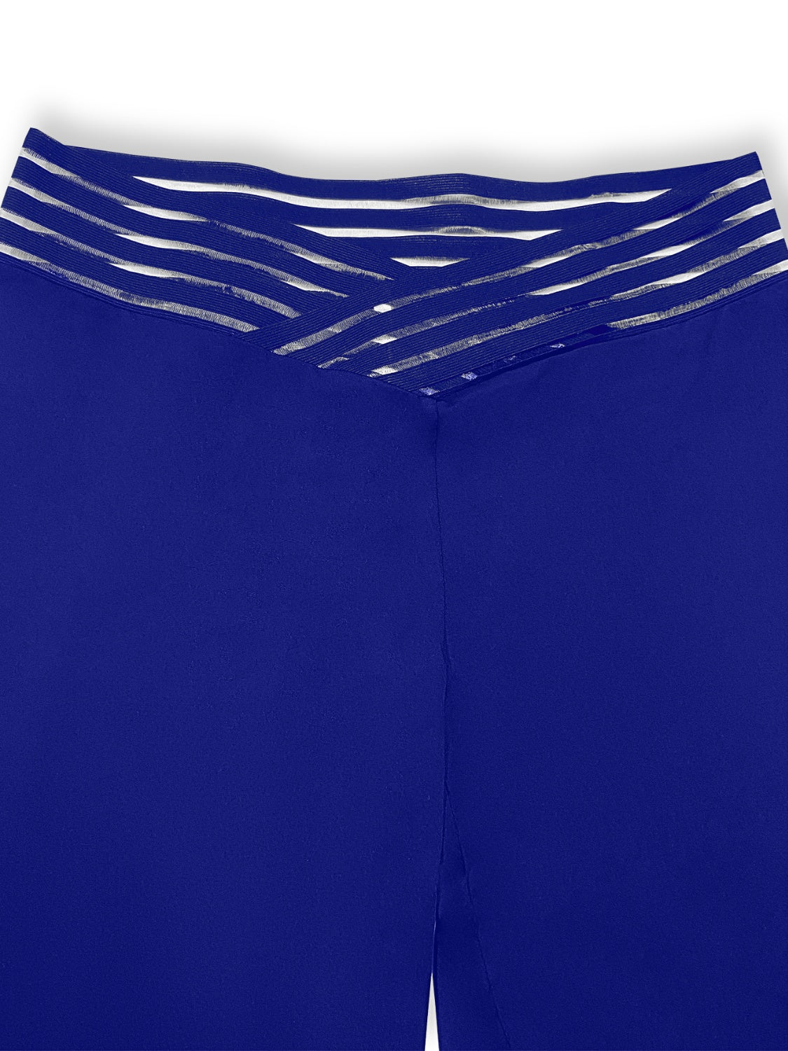 Plus size V-waistband bootcut pants, opaque.