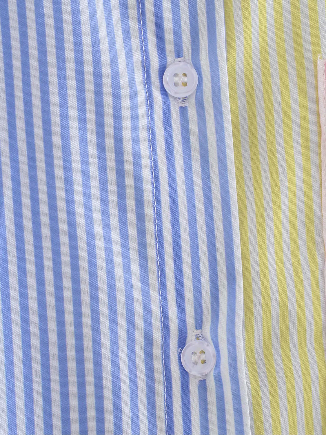 Pocketed Color Block Long Sleeve Shirt with Pocketed and Buttoned.