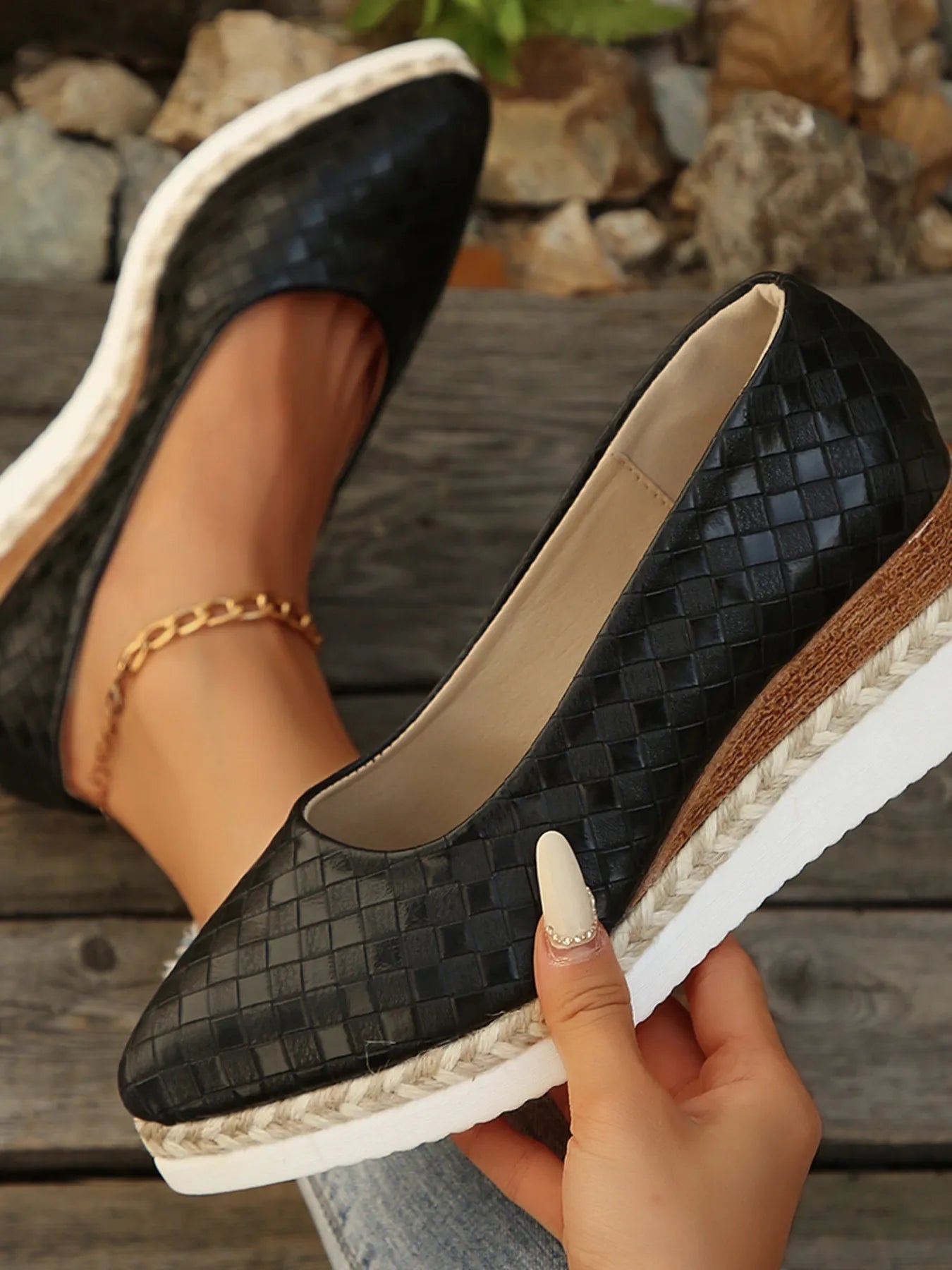 Point Toe Wedge Loafers