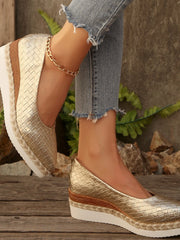 Point Toe Wedge Loafers