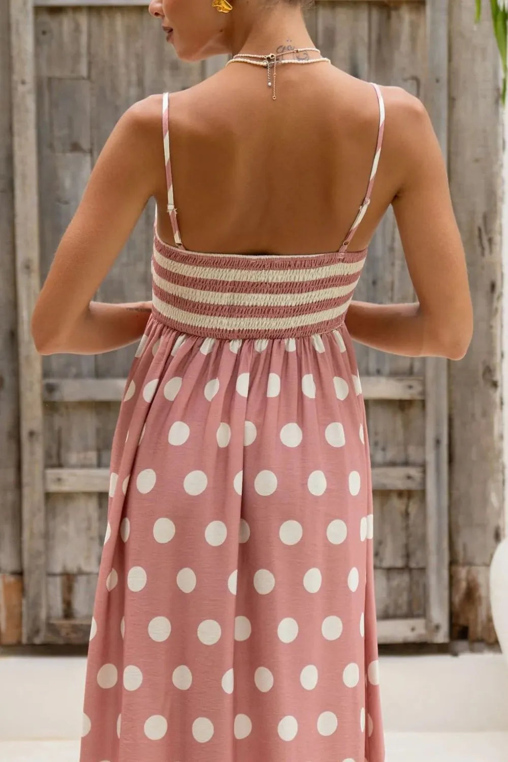 Polka Dot Square Neck Cami Dress.