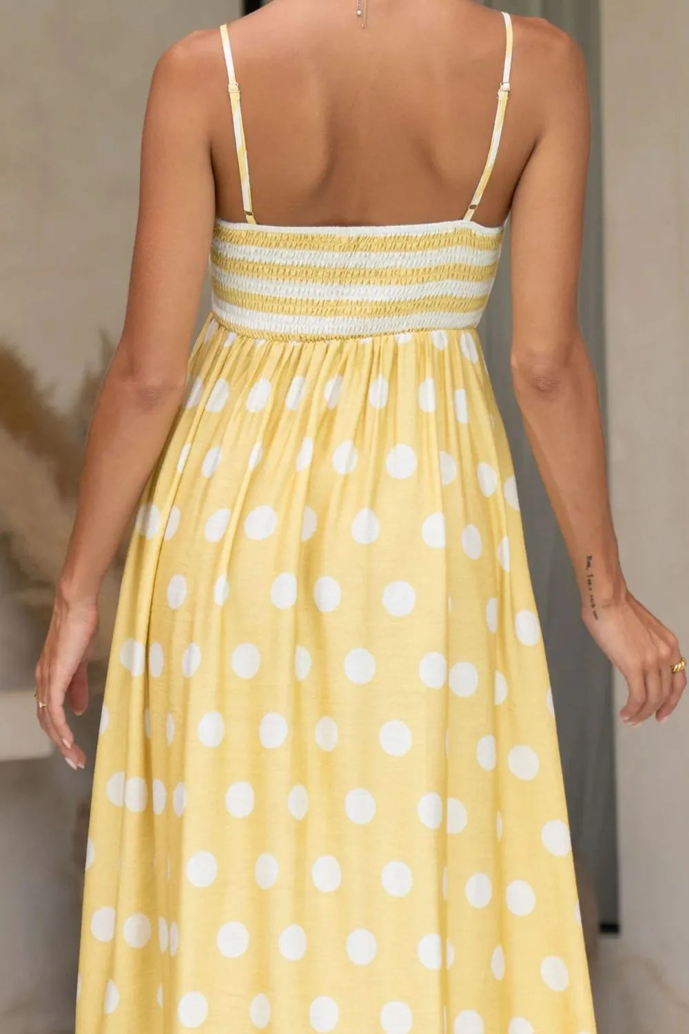 Polka Dot Square Neck Cami Dress.