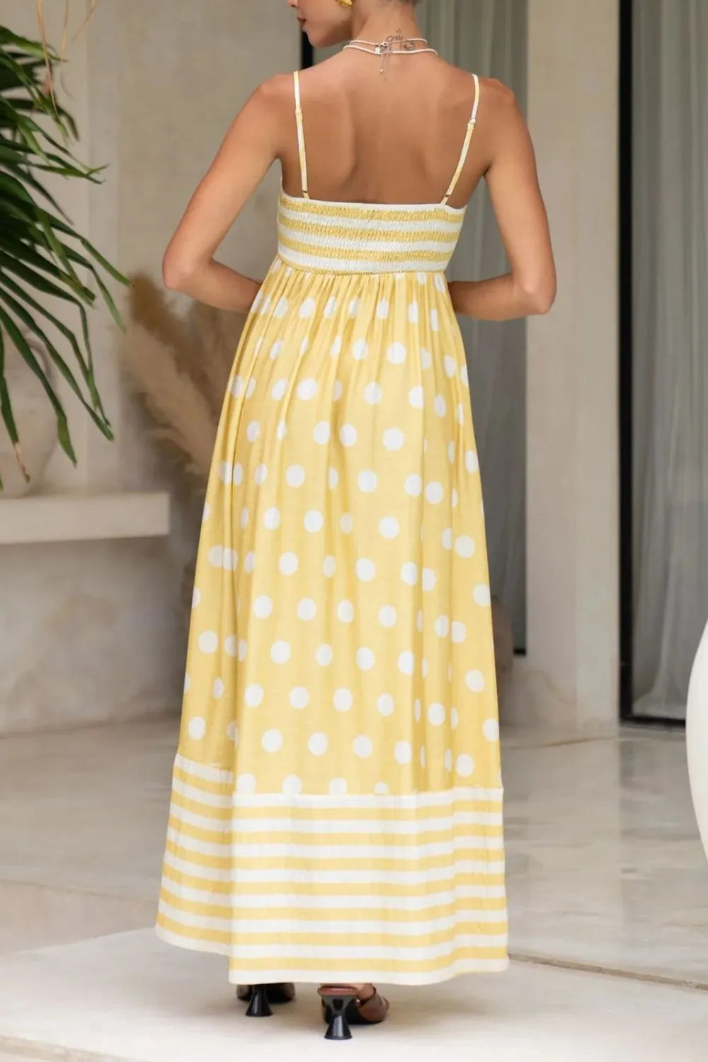Polka Dot Square Neck Cami Dress.