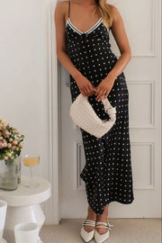 Polka Dot Square Neck Midi Cami Dress.