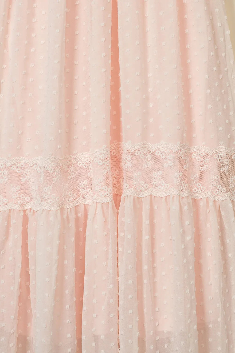Polka Dot V-Neck Ruffle Midi Dress.