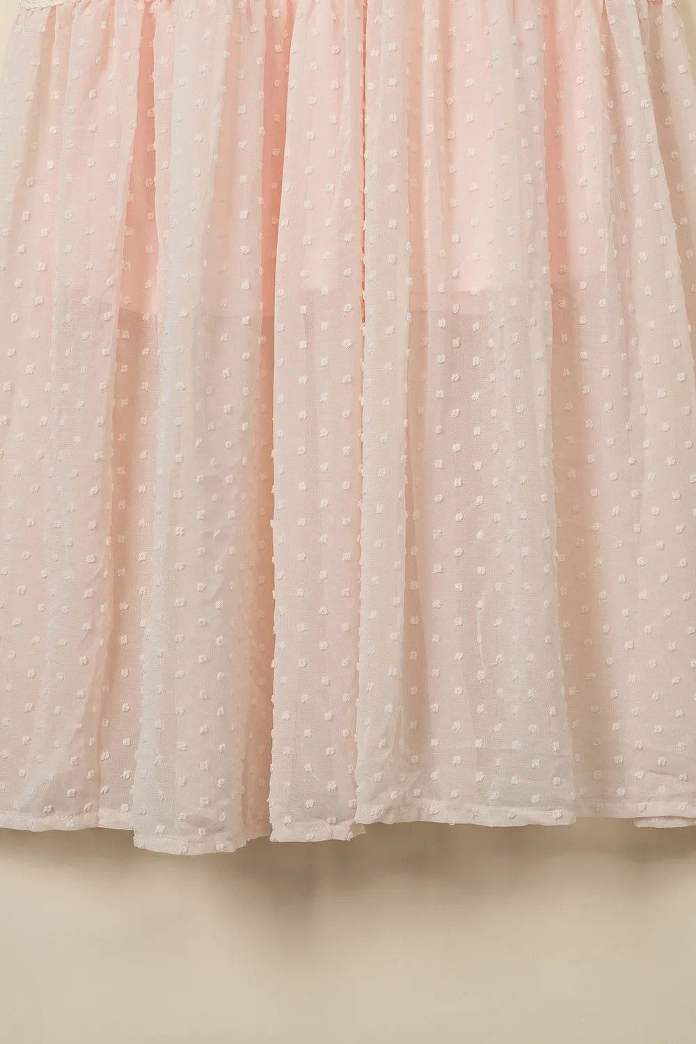 Polka Dot V-Neck Ruffle Midi Dress.