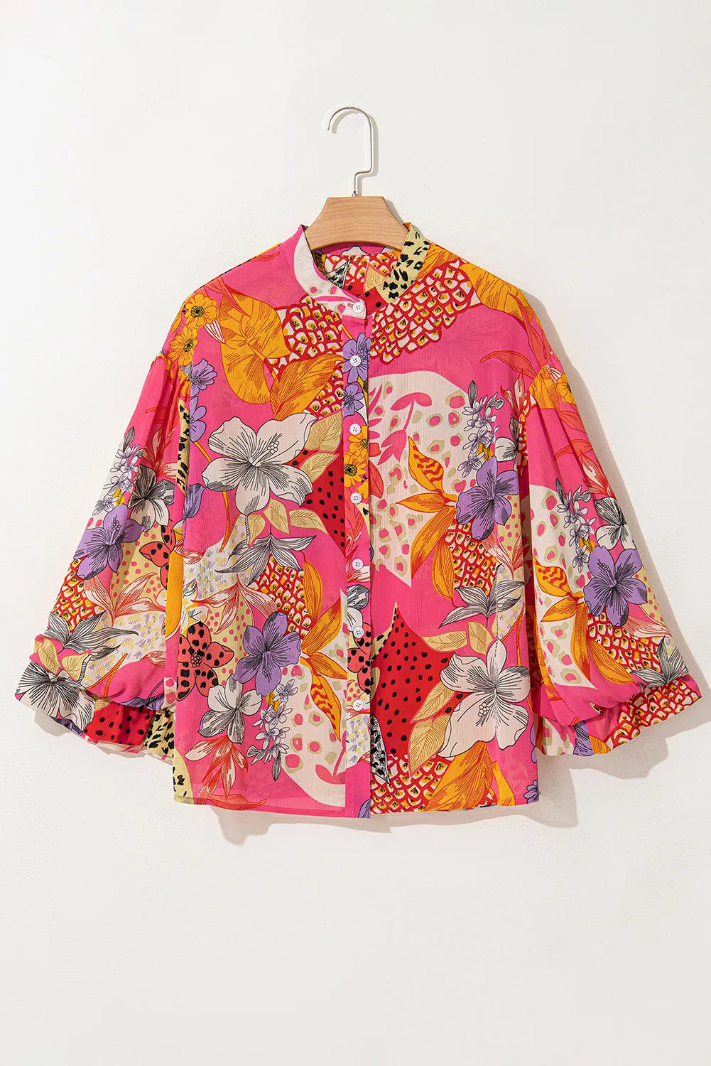 Printed Button Down Long Sleeve Shirt.