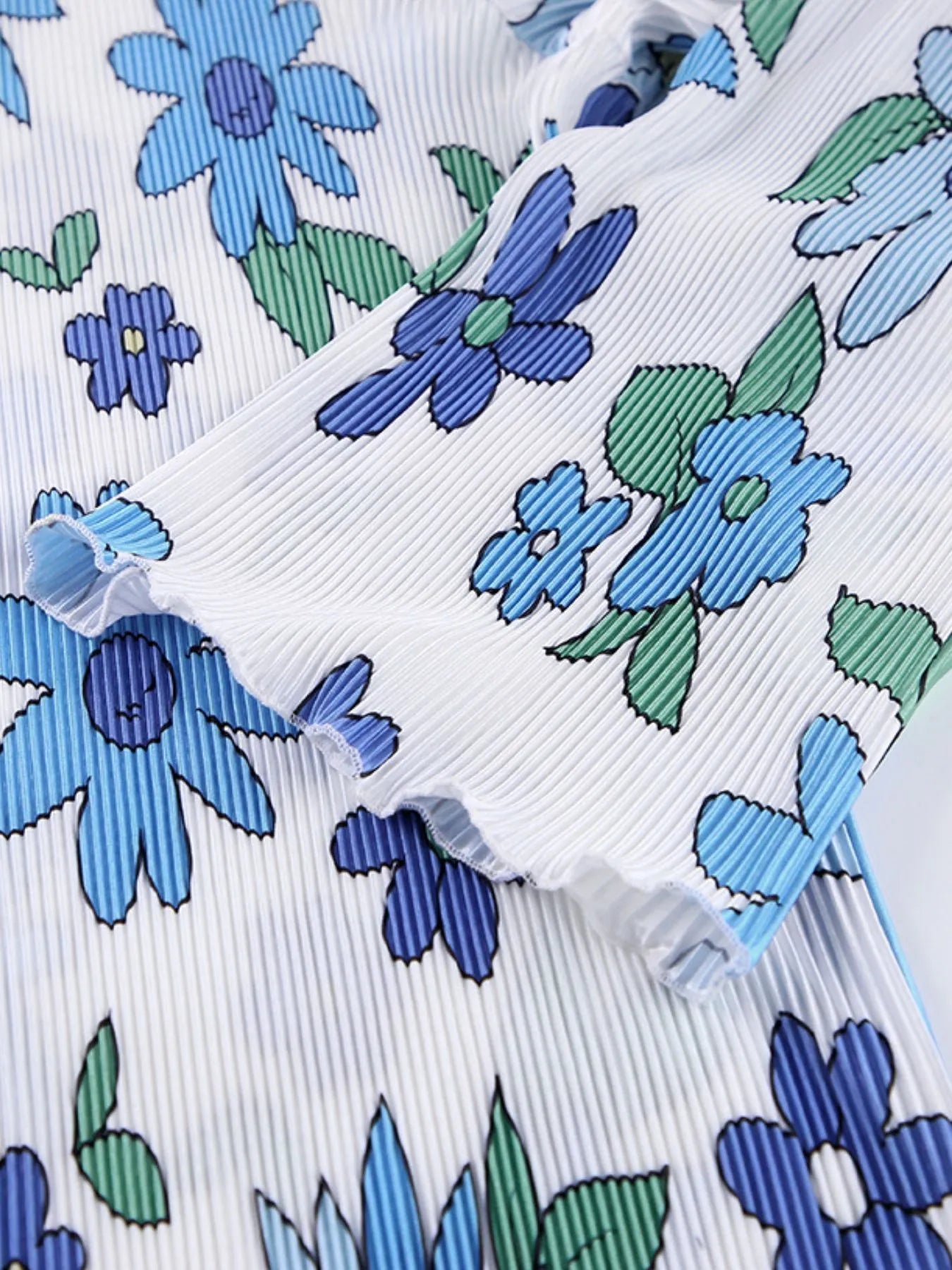 Printed Button Up Shirt and Pants Set.