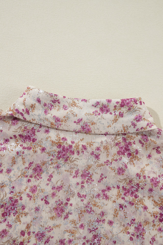 Printed Collared Neck Long Sleeve Shirt.