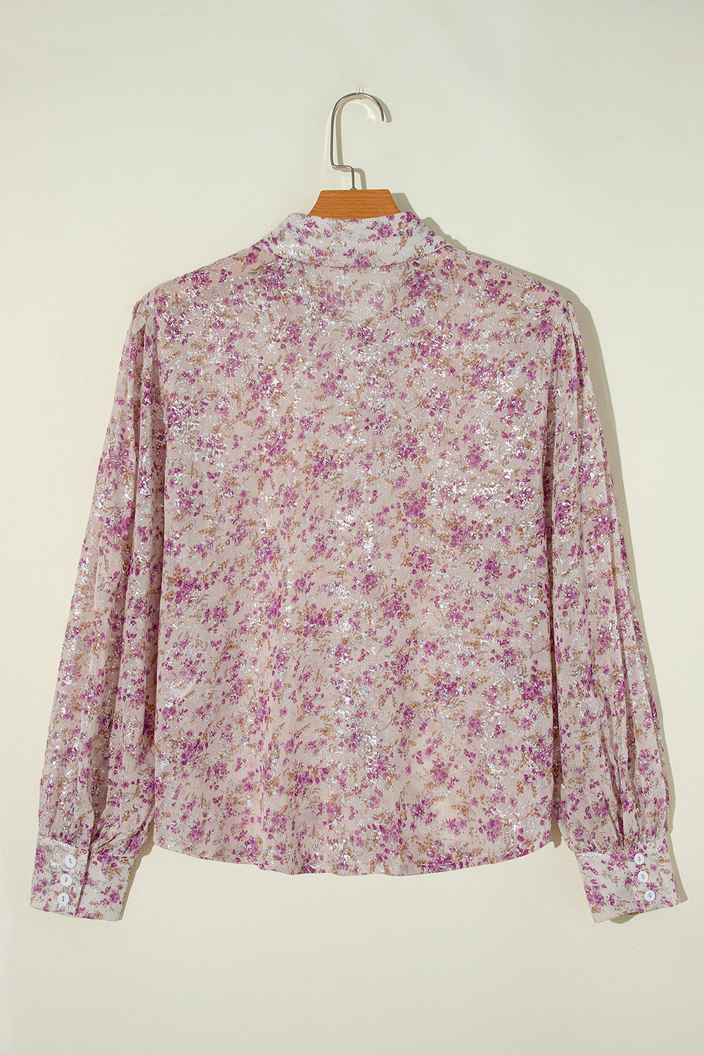 Printed Collared Neck Long Sleeve Shirt.