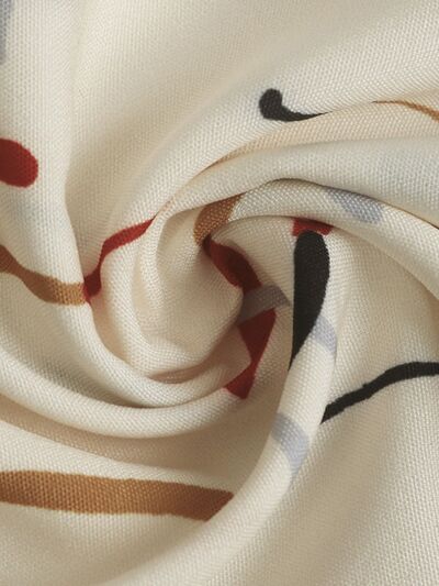 Perfee Printed Collared Neck Short Sleeve Shirt.