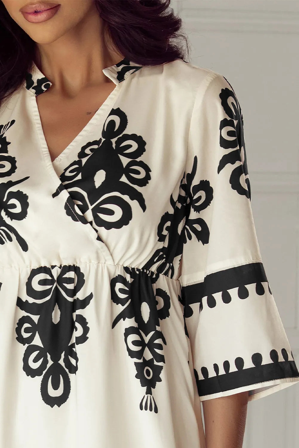 Printed Half Sleeve Knee Length Dress.