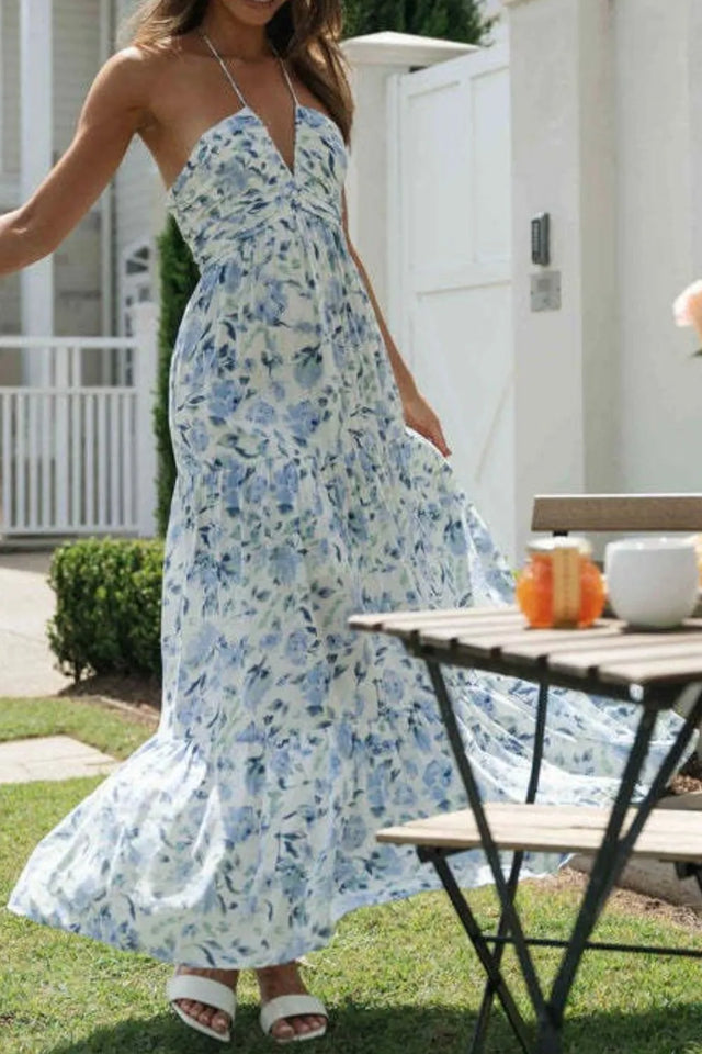 Printed Halter Neck Cami Dress.