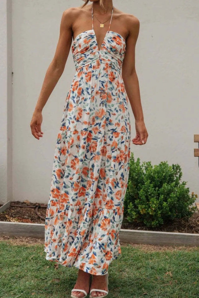 Printed Halter Neck Cami Dress.