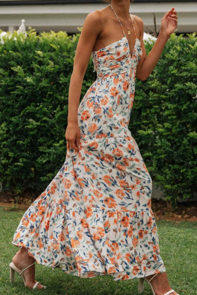 Printed Halter Neck Cami Dress.