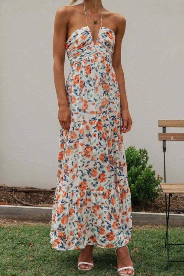 Printed Halter Neck Cami Dress.