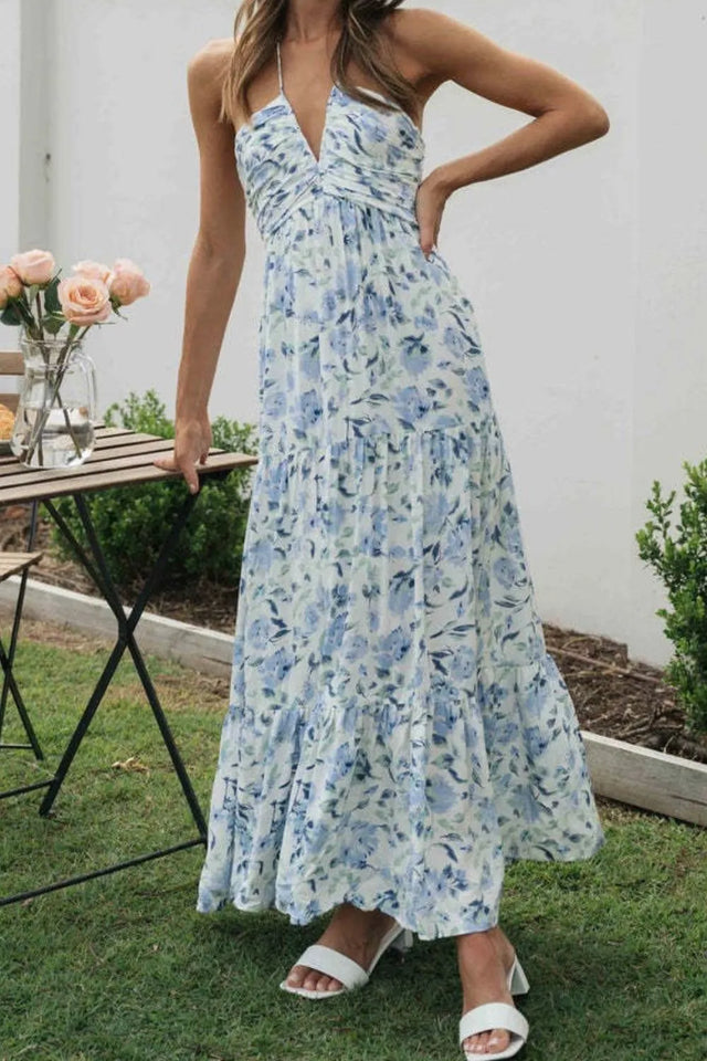 Printed Halter Neck Cami Dress.